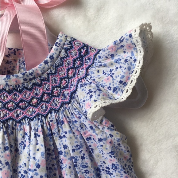 SOLD! Classic geometric smocked dress - Picture 2 of 2